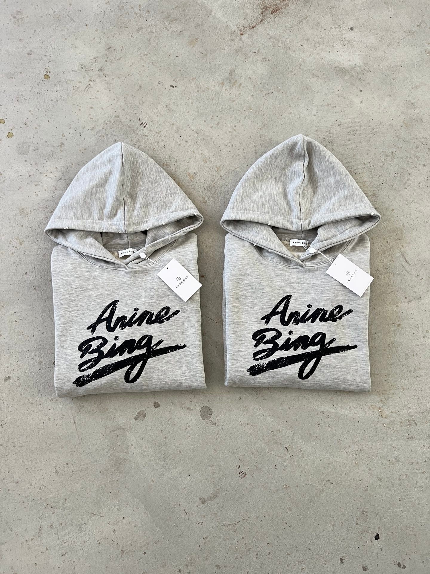 Anine Bing Hoodie – Grey with Black Logo